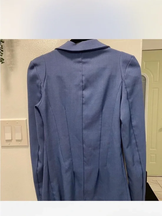 🌷2 for $15 Classic Double-Breasted Blue Women's Blazer - Picture 3 of 4